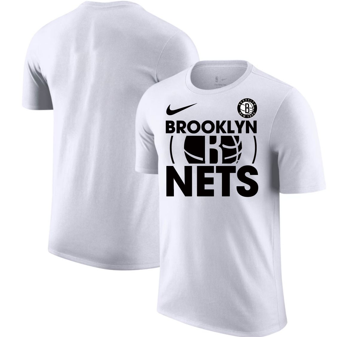 Men 2025 NBA Brooklyn Nets White Nike T shirts style 1